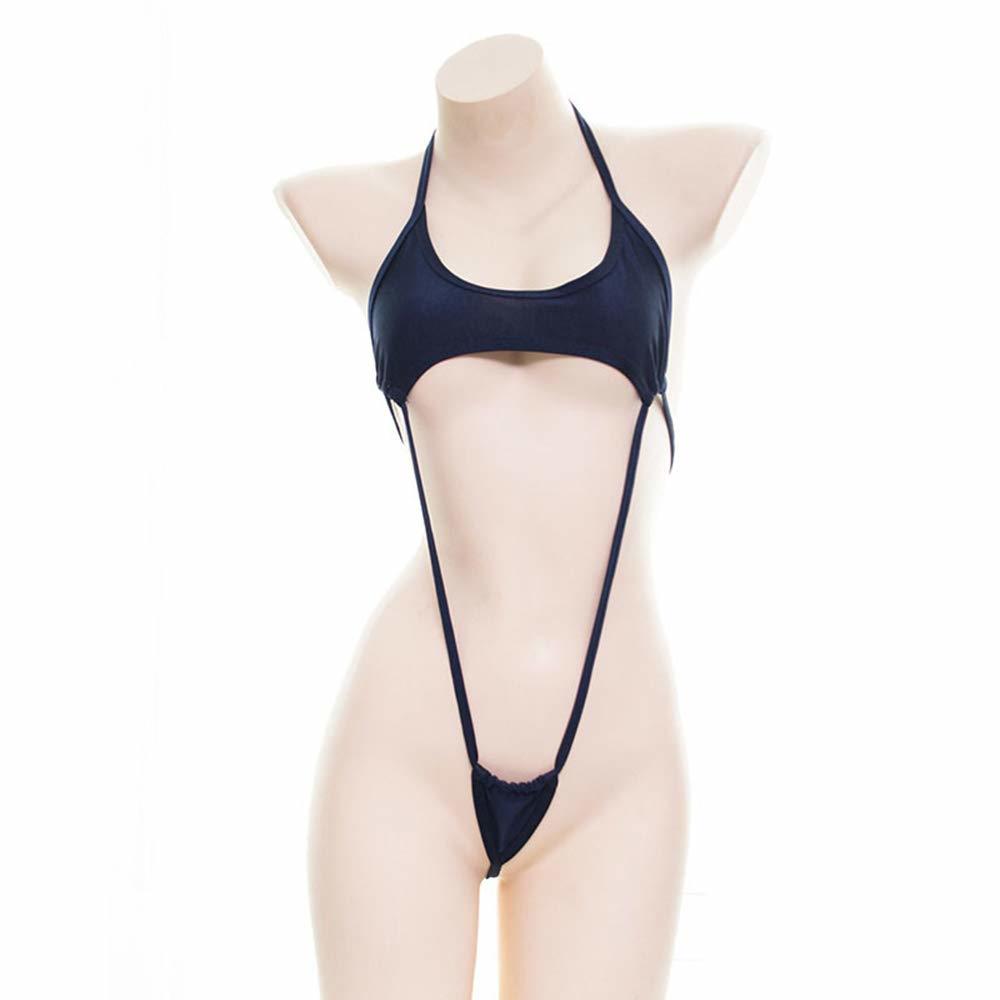 Kawaii Schwarz Weiß Kuh Drucken Mini Backless Ein Stück Micro Bikini