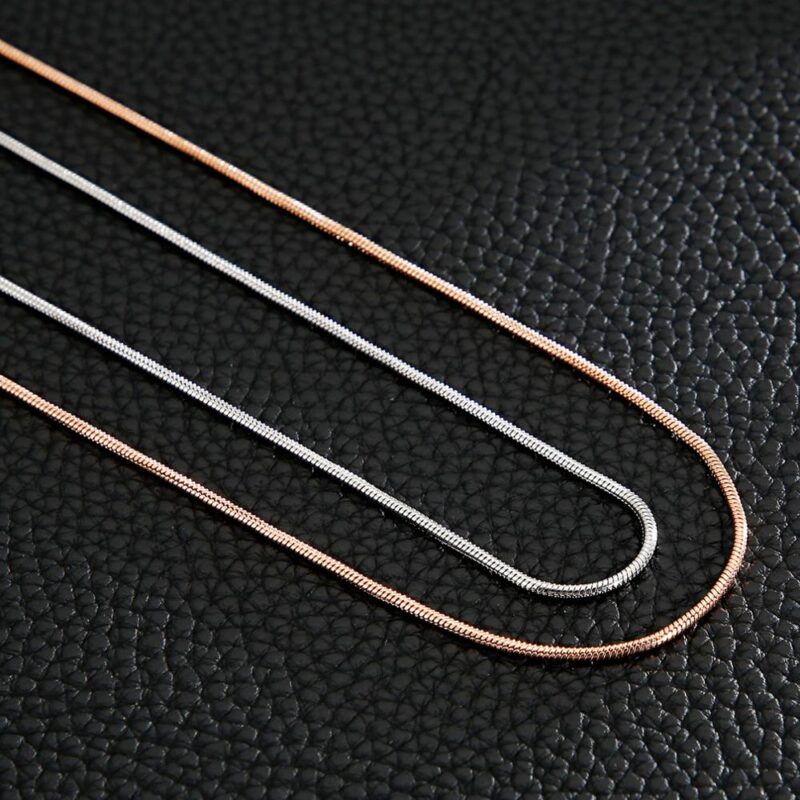 1,5mm Breite Edelstahl Schlange Kette Weibliche Rose Gold/Schwarz Mode Halsketten Für Frauen Mädchen Colliers Lange Ketten – Bild 5
