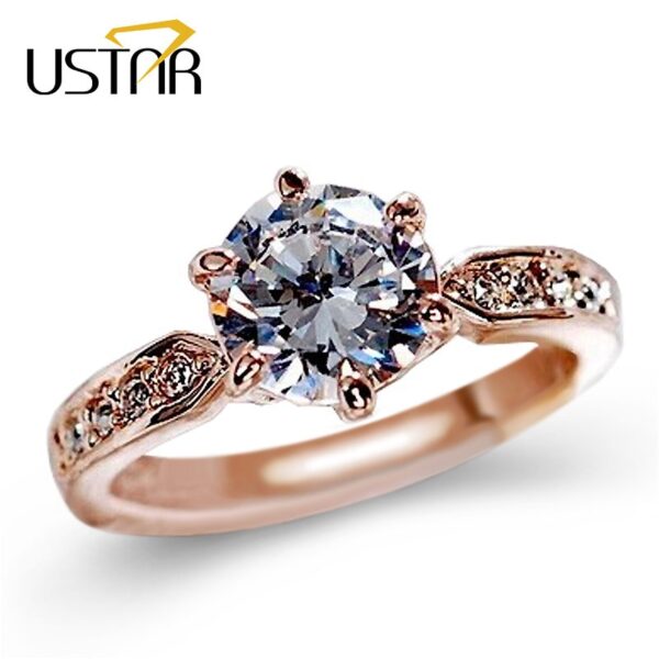 1,75 ct AAA Zirkon Engagement Ringe für frauen Rose gold farbe Hochzeit ringe weibliche anel Österreichischen Kristalle Schmuck top qualität