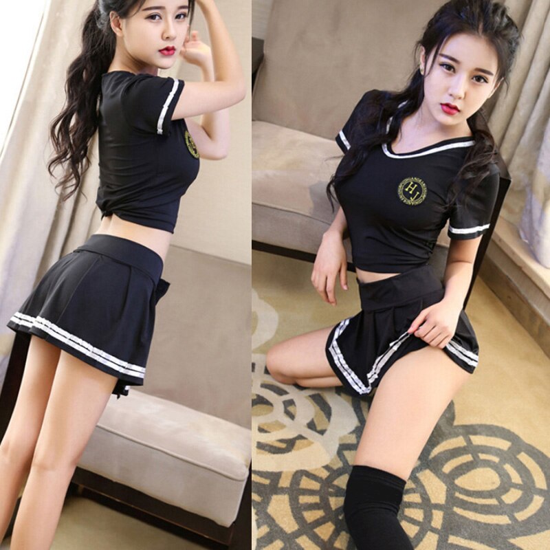 1 Set Klassische Reine Schule Mädchen Kostüm Cheerleader Bunny Dirndl Koreanische Japanischen Sexy Cosplay Schuluniform – Bild 3