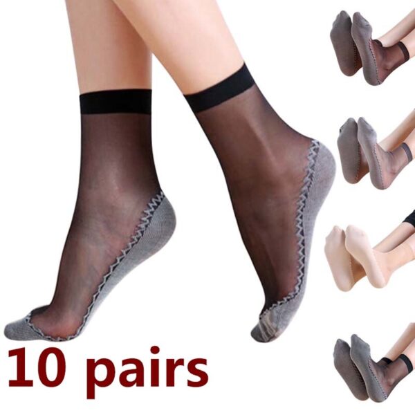 1 paar Frühling Sommer Frauen Weiche Socken Casual Non-Slip Bottom Splice Mode Transparent Damen Mädchen Dünne Seide Socke TT @ 88