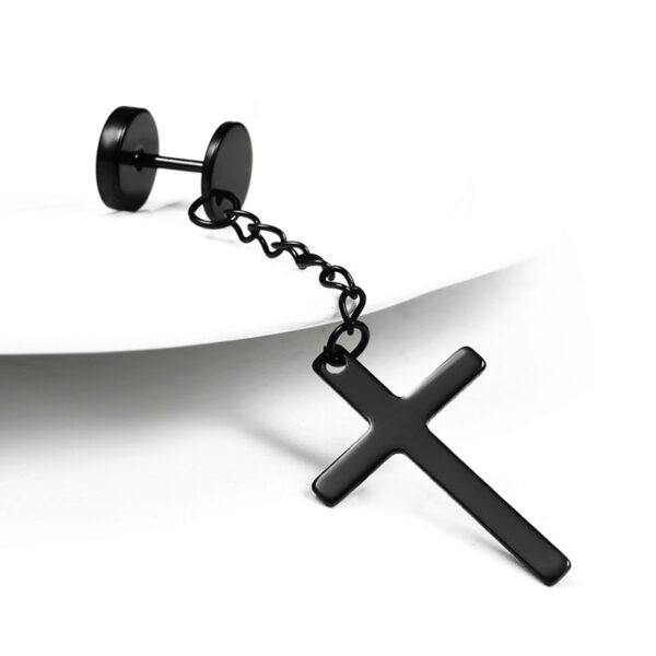 1 stück Punk Gothic Edelstahl Stud Ohrring Kreuz Runde Gefälschte Ohr Kegel Hantel Mode Frauen Männer Rock Schmuck