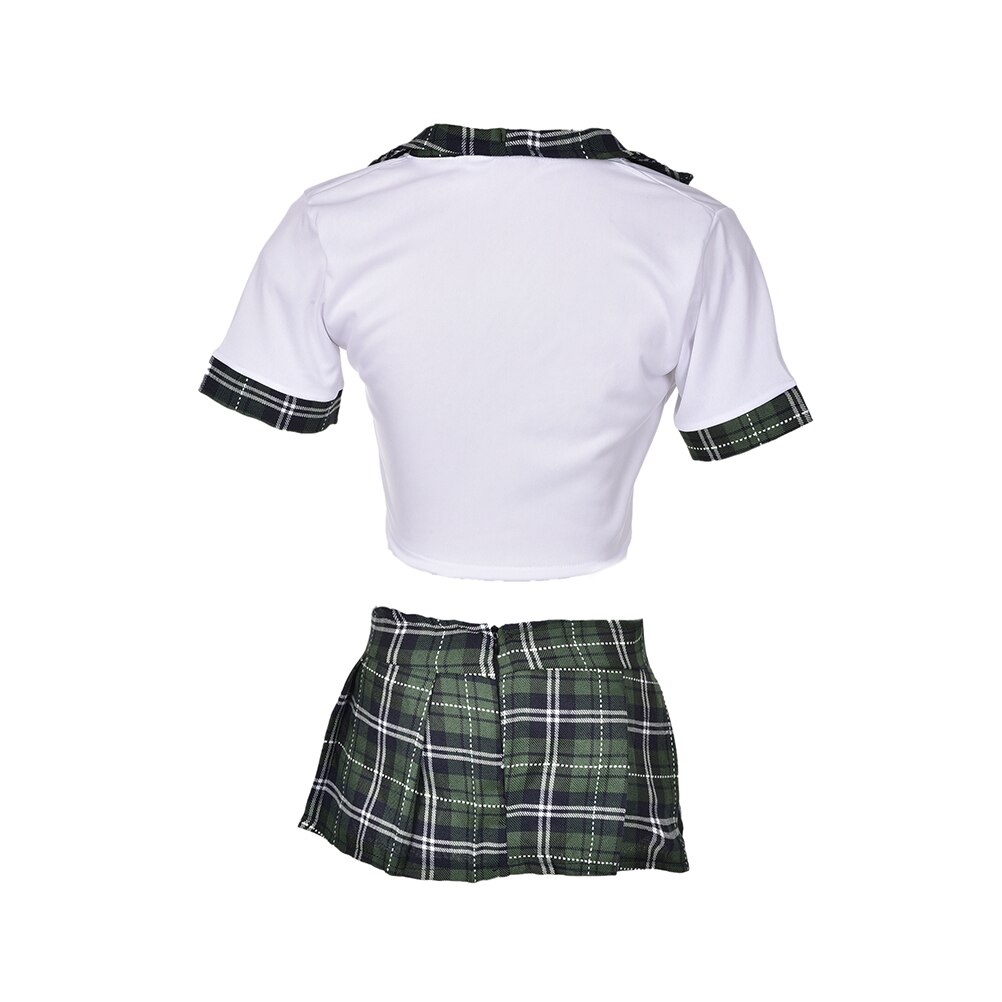 1Set Sexy Studenten Schule Mädchen Einheitliche Rolle Spielen Kostüme Erwachsene Halloween Kleidung Frauen Mädchen Plaid Cosplay Kleidung – Bild 3