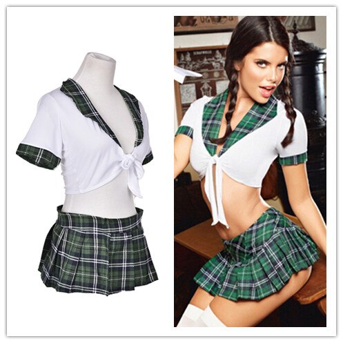 1Set Sexy Studenten Schule Mädchen Einheitliche Rolle Spielen Kostüme Erwachsene Halloween Kleidung Frauen Mädchen Plaid Cosplay Kleidung