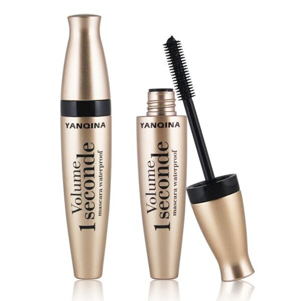 1pc Schwarz Curling Wimpern Wasserdicht Glatte Mascara mit Silikon Pinsel Schwarz Dicken Verlängerung Auge Wimpern TSLM1