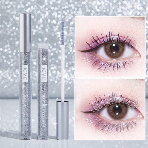 1pc diamant glitter mascara schnell trocken wasser tropfen make-up lang anhaltende wasserdichte curling dicken glänzenden wimpern mascara