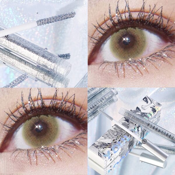 1pc diamant glitter mascara schnell trocken wasser tropfen make-up lang anhaltende wasserdichte curling dicken glänzenden wimpern mascara