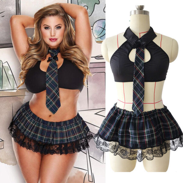 2 stück Sets Plus Größe Dessous Womens Schule Mädchen Cosplay Kostüm Phantasie Uniform Tops Röcke Kleid Hot Sexy Sets