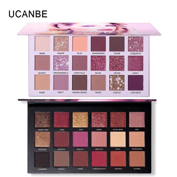 2 teile/los UCANBE Marke Beste Verkauf Lidschatten Make-Up Set Glitter Schimmer Matte NUDE Palette Lidschatten Glänzende Pigment Kosmetik