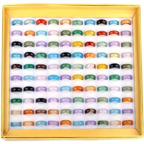 20 Teile/los 5-6 MM Mixed Jahrgang Naturstein Ring Für Frauen Unisex Mode Charme Finger Stein Ringe Schmuck geschenke Großhandel