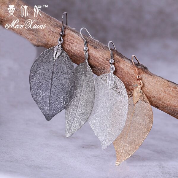 2018 mode Böhmischen Lange Ohrringe Einzigartige Natürliche Echt Blatt Große Ohrringe Für Frauen Edlen Schmuck Geschenk pendientes