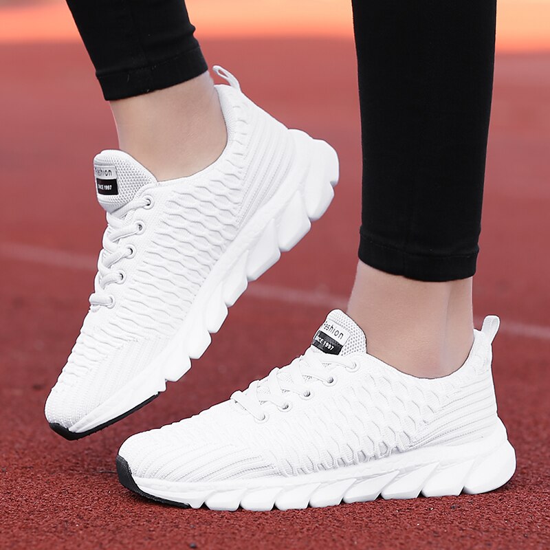2020 Mesh Frauen Turnschuhe Atmungsaktive Frauen Flache Schuhe Leichte Casual Schuhe Damen Lace-up Deportivas Mujer Chaussures Femme – Bild 2
