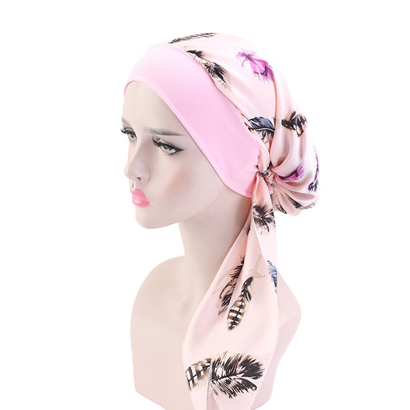 Mode Frauen Blumen Stretch Turban Hut Chemo Cap Haarausfall Schal Headwrap