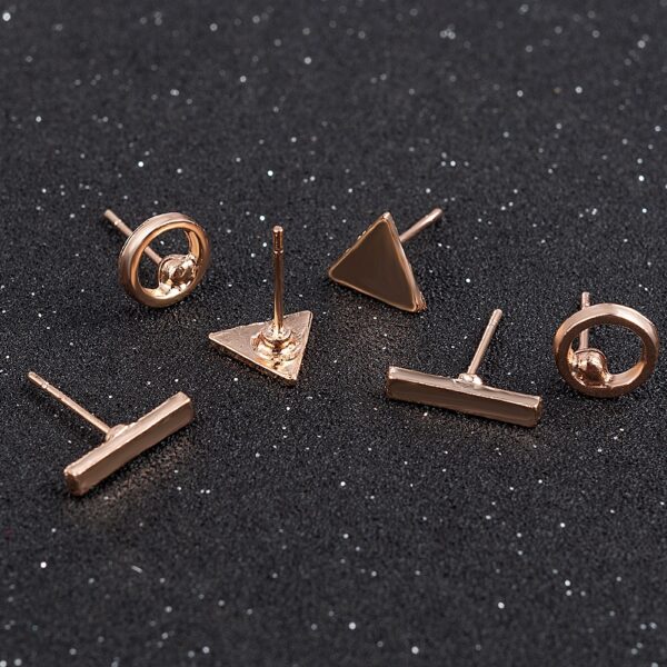 2020 fashion Trendy schmuck zubehör 3 teile/satz Frauen Einfache Legierung Cubic runde Triangl Geometrische Förmigen Stud Ohrringe Gold