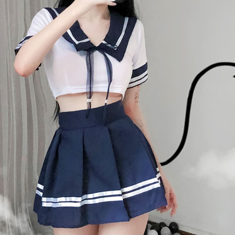 2021 frauen Sexy Cosplay Dessous Student Uniform schule mädchen Damen Erotische Kostüm Babydoll Kleid Frauen Spitze Minirock Outfit #