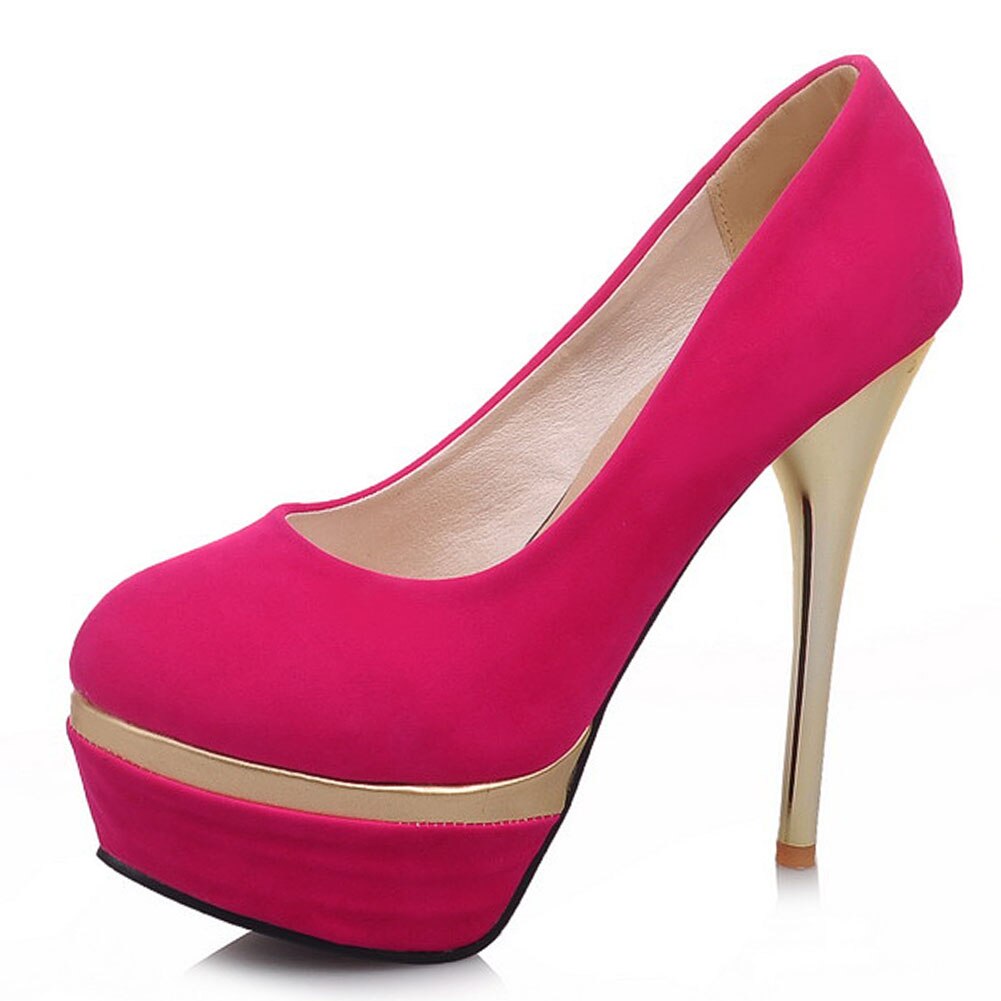 2021 klassische Schuhe Frauen Plus Größe 44 Plattform Schwarz Rot Blau High Heels Klassische Büro Dame Hochzeit Party Pumpen – Bild 3