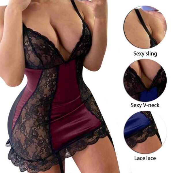2021 nahtlose Sexy Dessous Frauen Sets Push Up Transparente Bhs Sexy V Hals Babydoll Liebsten Lace Up Unterwäsche Set Body