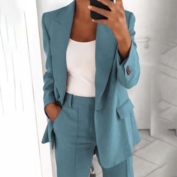 2021 sommer Frauen Lose Blazer Jacke Top Langarm Casual Mode Taste Feste Jacke Büro Damen Elegante Blazer Anzug Mantel