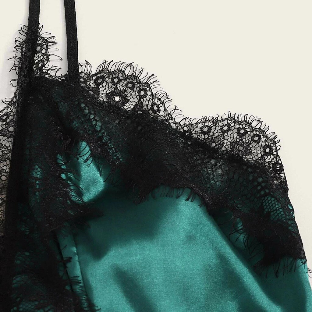 3-6XL frauen Unterwäsche Spitze Satin Seide Plus Größe Dessous V-ausschnitt Body Teddy Sexy Kostüme Komfortable Mujer Nachtwäsche Porno – Bild 4