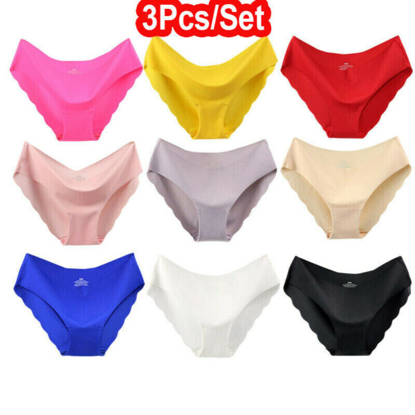 3 Pcs Eis Seide Nahtlose Unterwäsche Unterwäsche Frauen Komfortable Cool Fashion Damen Mid-taille Unterwäsche Frauen Sexy Unterwäsche