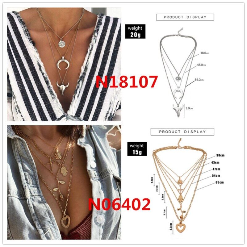 38 modelle Lange Kette Halskette Mujer Anhänger für Frauen Multi-Schicht Rechteck Charme Schmuck Collier Femme Choker – Bild 5