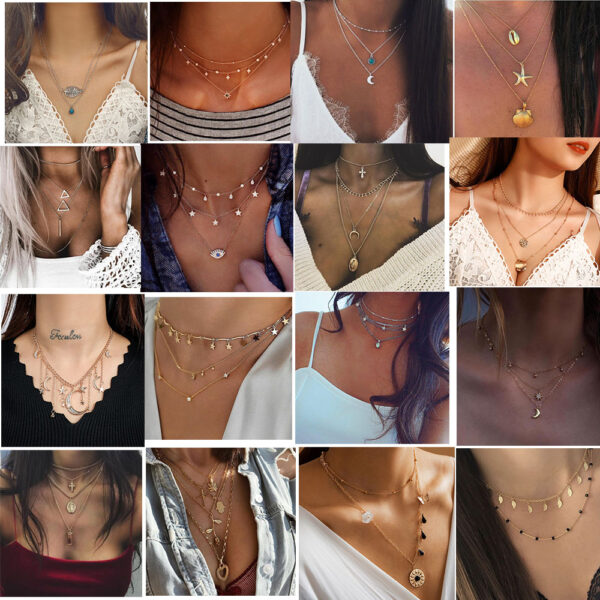 38 modelle Lange Kette Halskette Mujer Anhänger für Frauen Multi-Schicht Rechteck Charme Schmuck Collier Femme Choker