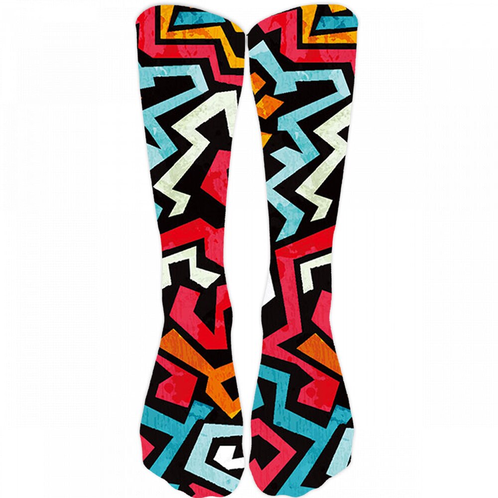 3D Kühlen Doodle Druck Socken Mode Trend Compresion Oberschenkel Hohe Socken Bunte Glückliche Lustige Harajuku Baumwolle Warme Lange Socken – Bild 2