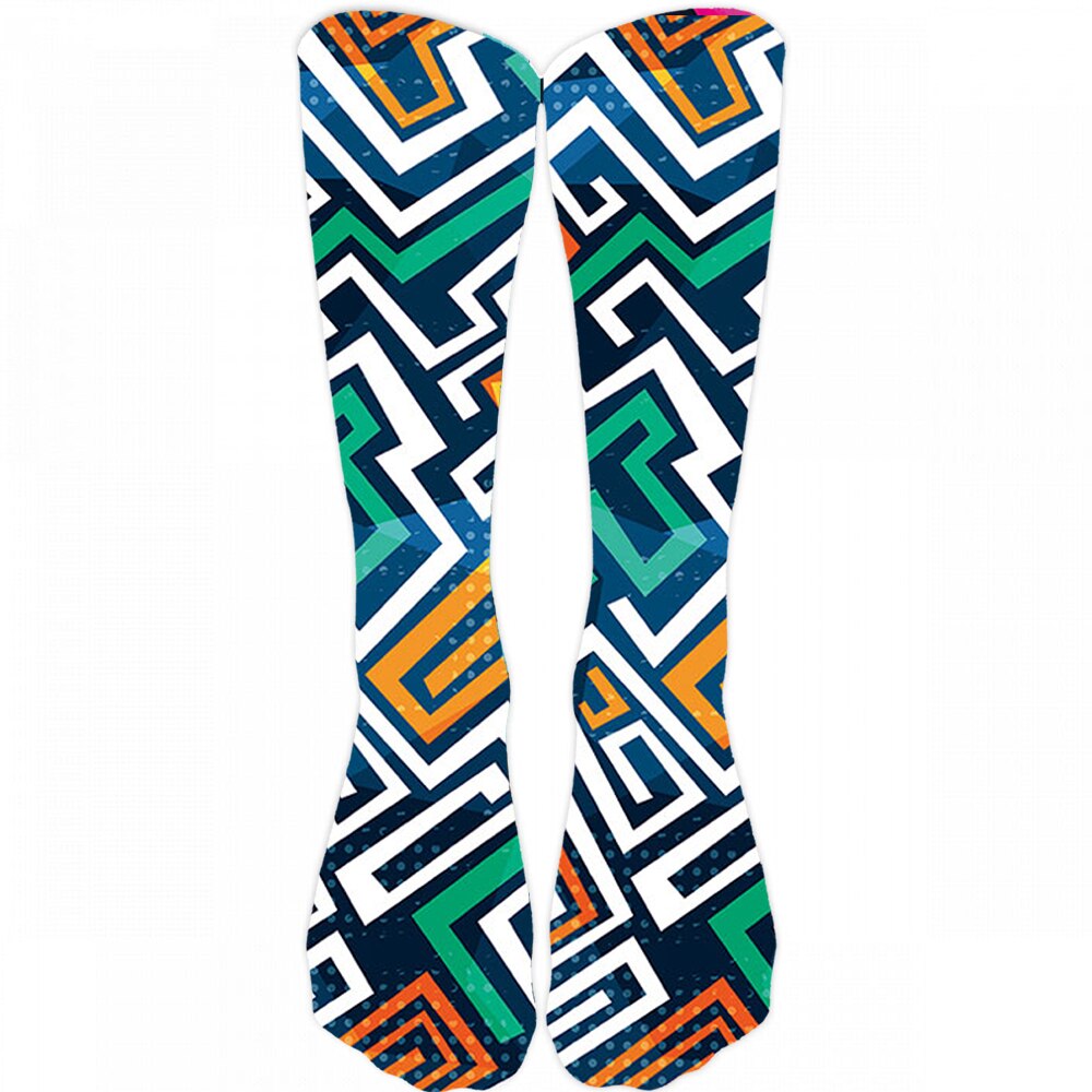 3D Kühlen Doodle Druck Socken Mode Trend Compresion Oberschenkel Hohe Socken Bunte Glückliche Lustige Harajuku Baumwolle Warme Lange Socken – Bild 3