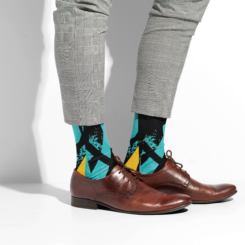 3D Kühlen Doodle Druck Socken Mode Trend Compresion Oberschenkel Hohe Socken Bunte Glückliche Lustige Harajuku Baumwolle Warme Lange Socken – Bild 5