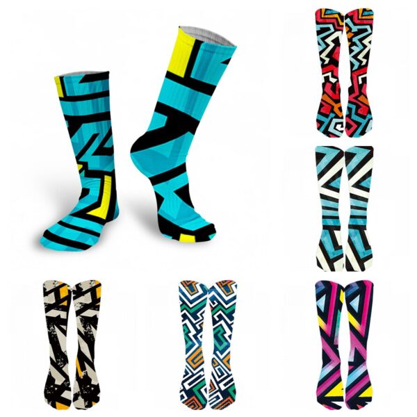 3D Kühlen Doodle Druck Socken Mode Trend Compresion Oberschenkel Hohe Socken Bunte Glückliche Lustige Harajuku Baumwolle Warme Lange Socken