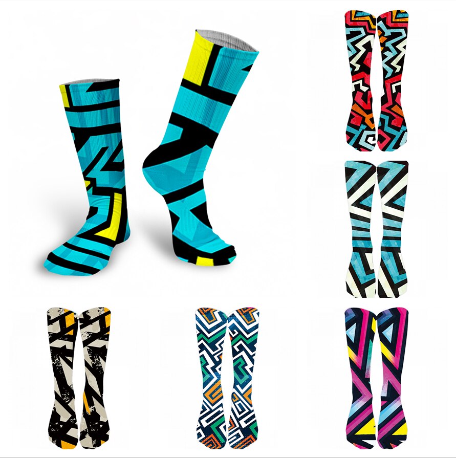 3D Kühlen Doodle Druck Socken Mode Trend Compresion Oberschenkel Hohe Socken Bunte Glückliche Lustige Harajuku Baumwolle Warme Lange Socken
