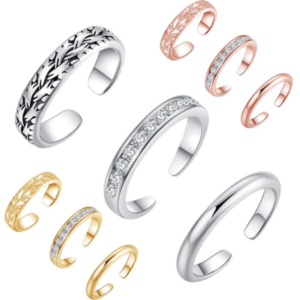3Pcs Mode Schwanz Fuß Ring Geschenke Einstellbar Offene spitze Ringe Set für Frauen Mädchen Sommer Strand Urlaub Schmuck Finger ring