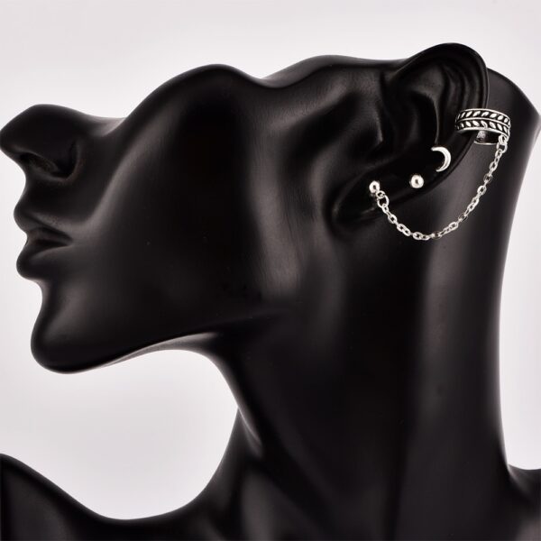 4 teile/satz Frauen Mode Vintage Boho Mond Ohrringe Blätter Ohr Clip Beliebte Dame Schmuck Party Geschenk Ohrringe Ohr Manschette Clips