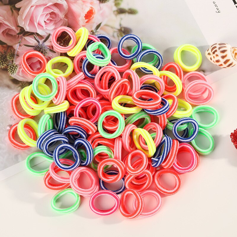 50/100 stücke Baby Mädchen Bunte Kleine Elastische Haar Bands Kinder Pferdeschwanz Halter Kinder Stirnband Gummiband Haar Zubehör – Bild 5