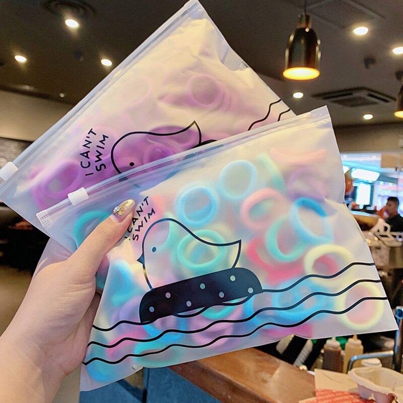 50/100pcs/Set Mädchen Bunte Nylon Kleine Elastische Haar Bands Kinder Pferdeschwanz-halter Scrunchie Stirnband Kinder Haar zubehör – Bild 4