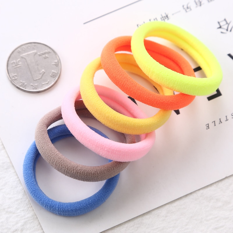 50 teile/beutel 40mm Reine Weiße Haare Halter Gummibänder Gummibänder Mädchen Frauen Krawatte Kaugummi Stirnband Haar Zubehör Elastische Haar bands – Bild 3