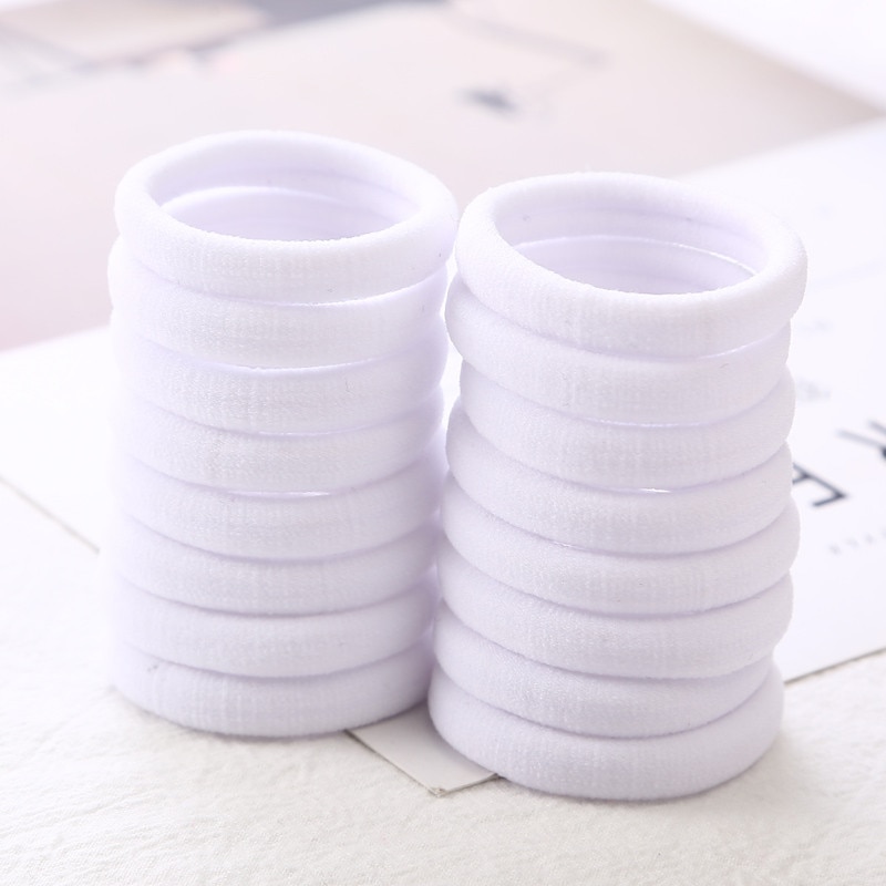 50 teile/beutel 40mm Reine Weiße Haare Halter Gummibänder Gummibänder Mädchen Frauen Krawatte Kaugummi Stirnband Haar Zubehör Elastische Haar bands – Bild 6