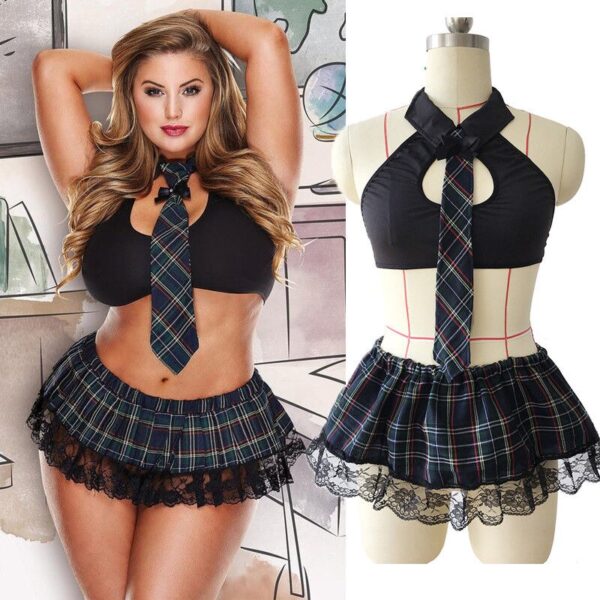 5XL Plus Größe Porno Sexy Schottland Student Uniform Frauen Dessous Schule Mädchen Cosplay Kostüm Heißer Erotische Schülerin Kleider
