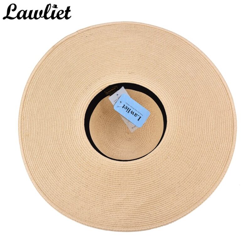 7.1 ''/18cm Riesige Breite Krempe Sonnenhut Hüte Stroh Sommer Kirche Hochzeit Hüte für Frauen Damen Floppy Kentucky derby Partei Gesellschafts – Bild 5