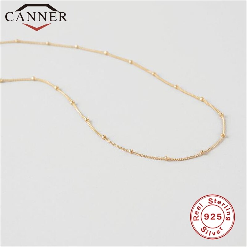 925 sterling silber Halsband Halskette Frauen Perle Kette Gold Halskette Gold Rose Gold Silber farbe Kette Halskette Großhandel – Bild 5