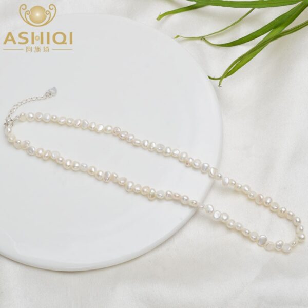 ASHIQI Natürliche Süßwasser Perle Choker Halskette Barocke perle Schmuck für Frauen hochzeit 925 Silber Verschluss Großhandel 2021 trend