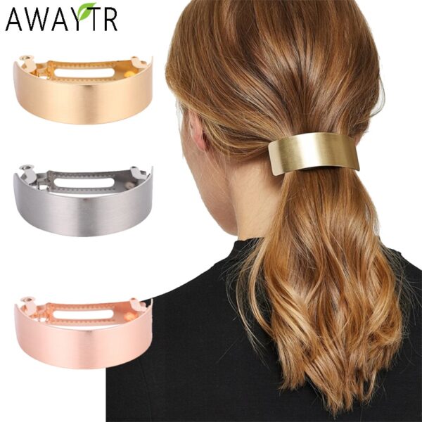 AWAYTR Einfache Metall Haar Clips Für Frauen Haarnadel Barrettes Haar Haarspange Pferdeschwanz-halter Mädchen Haar Zubehör Weibliche Styling