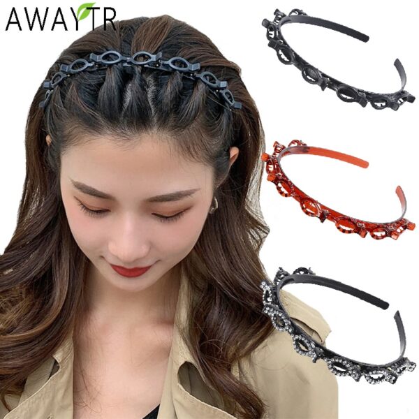 AWAYTR Unisex Alice Haarband Stirnband Männer Frauen Sport Haarband Hoop Metall Hoop Doppel Pony Frisur Haarnadel Haar Zubehör