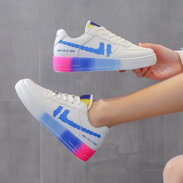Air force No.1 frauen schuhe video spiel pixel 2021 neue dicken sohlen leder vielseitig sport board schuhe für frauen