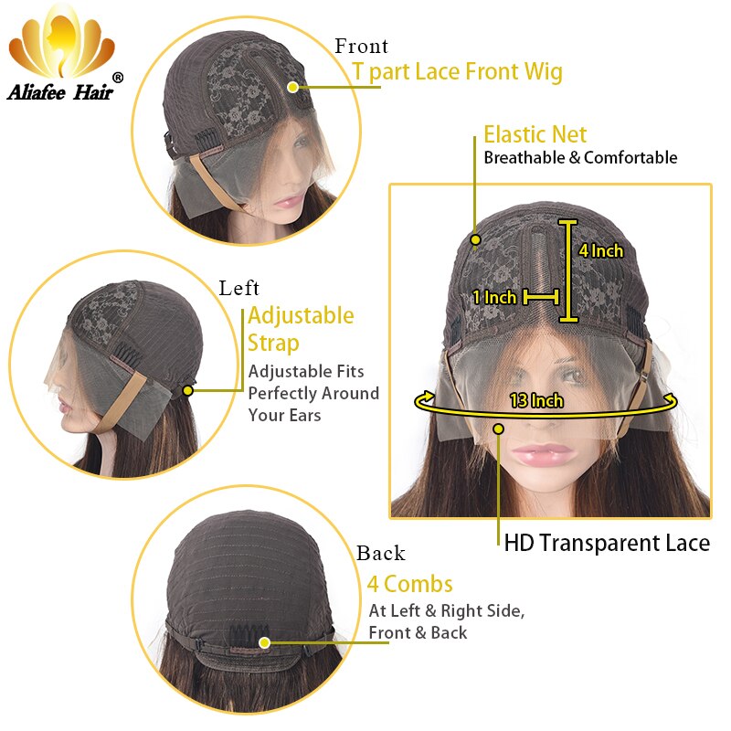Aliafee #4/27/30 Highlight Farbige Menschliches Haar Perücken Pre Gezupft Spitze Front Menschliches Haar Perücken Ombre Remy Frontal Perücke Für Schwarz frauen – Bild 6