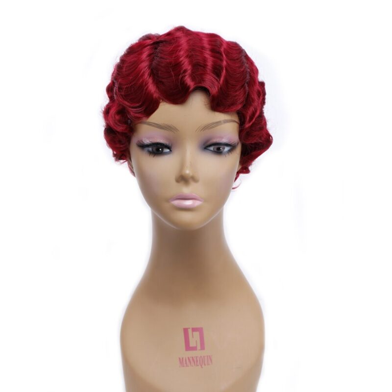 Amir Rot Kurze Lockige Perücken für African American Frauen Braun Schwarz Finger Wellen Perücke Synthetische Blonde Haar Perücke Cosplay