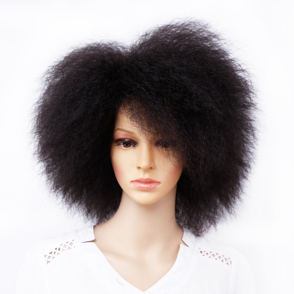 Amir Verworrene Lockige Kurze Afro Perücken Natur Schwarz Braun Rot Farbe 6 inch Kurze Perücke 90g Synthetische Perücke Für frauen