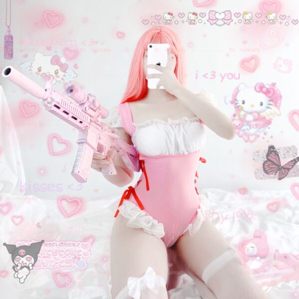 Anime Cosplay Sexy Kostüme Fetisch Dessous Kawaii Unterwäsche Maid Klassische Erotische Spitze Outfit Sm Porno Anzug für Frauen Roleplay