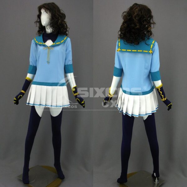 Anime SAMURAI MÄDCHEN Yagyuu Gisen Cosplay Kostüm Blau Gefaltete Rock Schuluniform Weibliche Rolle Spielen Kleidung Individuell Zu Machen
