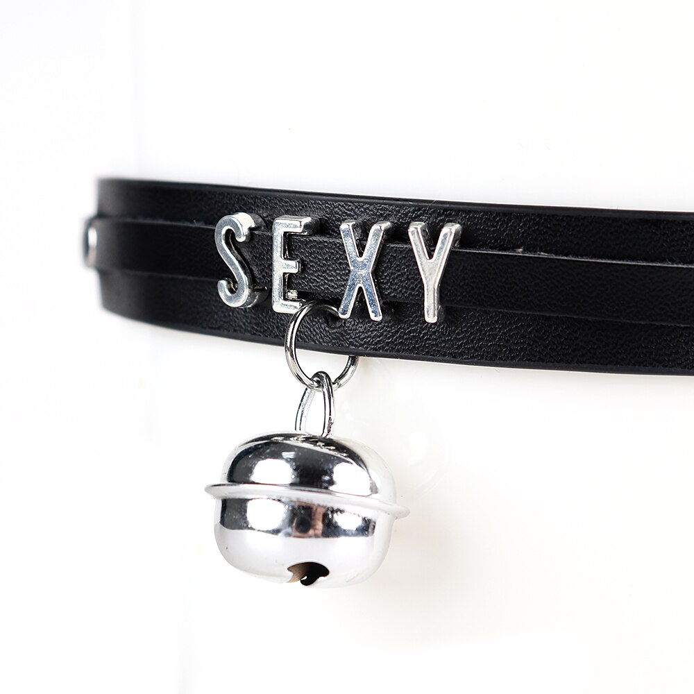 B.CYQZ Gothic Punk Harajuku Halskette Für Frauen Brief Leder Halsband Dame Collares Hals Schmuck für Frauen Halsketten Zubehör – Bild 2